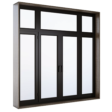 Modern glass balcony window 3D model image 1 