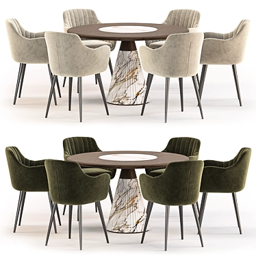 Modern Dining Set Collection 3D model image 1 