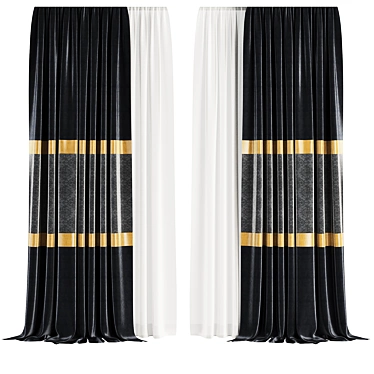 Modern Curtain Set M4, 3D 3D model image 1 