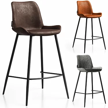 Trevizo Semi-Bar Stool - Various Colors 3D model image 1 