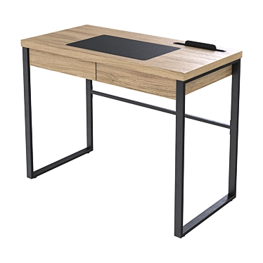 iModern Dylan Writing Desk, Wood/Black 3D model image 1 