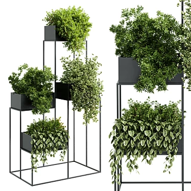 Metal Shelf Plant Display Stand 3D model image 1 