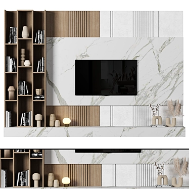 Modular TV Wall Unit Kit 3D model image 1 