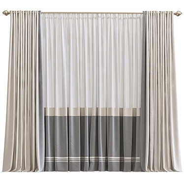 Refined Mesh Curtain Design 3D model image 1 