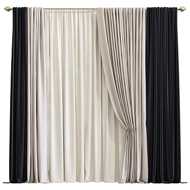 Meshed Curtain Design Rumbo 3D model image 1 