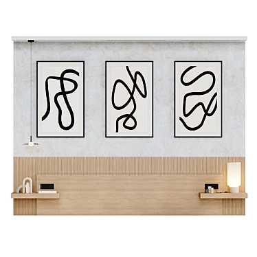 Modern Wall Decor Set & Lighting 3D model image 1 