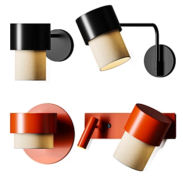 Adjustable Luxe Wall Lamp Set 3D model image 1 