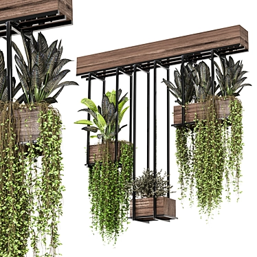 Metal Box Hanging Plant Set 3D model image 1 