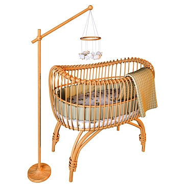 Handwoven Crib Bed | RustiKids 3D model image 1 