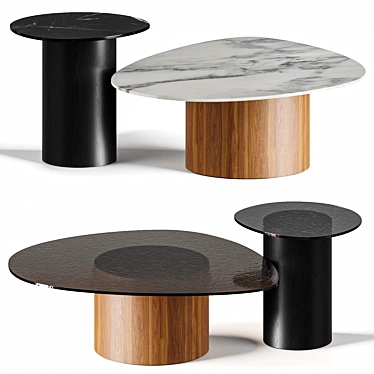 Modern Calligaris Mushroom Coffee Tables 3D model image 1 