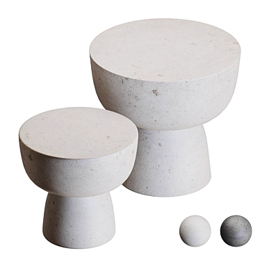 Concrete Magazine Tables, TurboSmooth Compatible 3D model image 1 