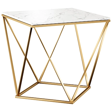 Elegant Marble Gold Sofa Table 3D model image 1 