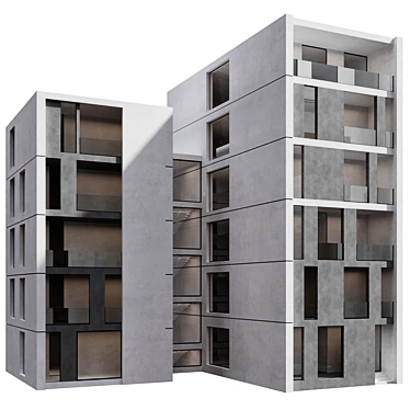 Modern Residential Complex 3D Model 3D model image 1 