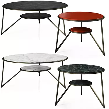 Stylish Stromboli Coffee Tables Set 3D model image 1 