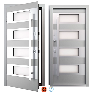 Modern Aluminum Entry Door Nova_029 3D model image 1 