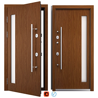 Nova_039 Aluminum Entry Door 3D model image 1 