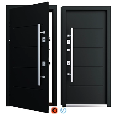  Elegant Aluminum Entry Door 3D model image 1 