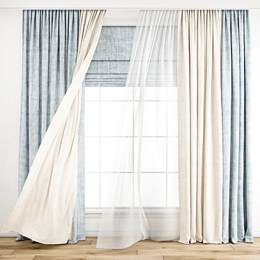 Quality Polygonal Curtain Model Simulation 3D model image 1 