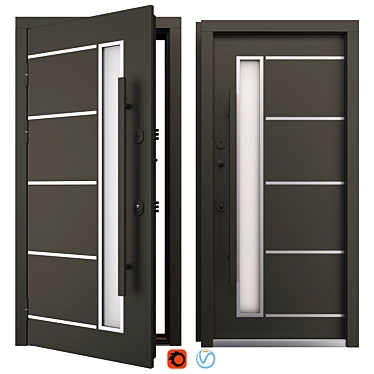 Nova 020 Aluminum Entry Door 3D model image 1 