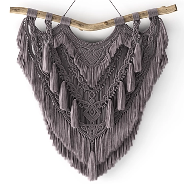 Handwoven Macrame Wall Hanging 3D model image 1 