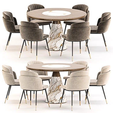 Modern Dining Set Collection 3D model image 1 