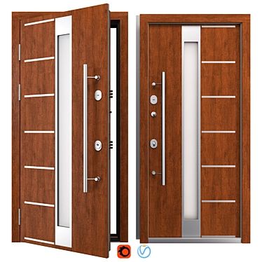 Nova_025 Aluminum Entry Door 3D model image 1 