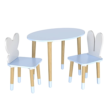 Dimdom Kids Set, Children's Table & Chairs 3D model image 1 