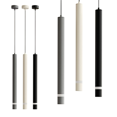 Sleek LED Pendant Lights 3D model image 1 