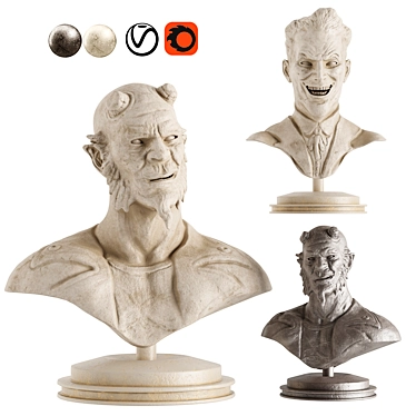 Hand-Carved Comic Character Sculptures 3D model image 1 