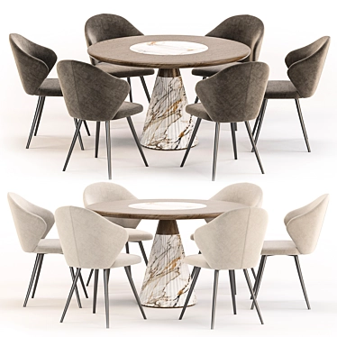 Luxury Dining Set Collection: 3D Model Kit 3D model image 1 
