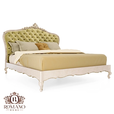 Handcrafted Baroque Bed Nika 3D model image 1 
