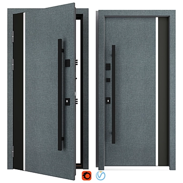 Modern Aluminum Entry Door Nova013 3D model image 1 