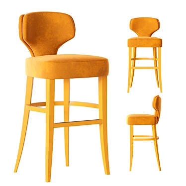 Sleek Modern Melody Bar Stool 3D model image 1 