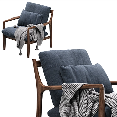 Modern Linen Rocking Armchair 3D model image 1 