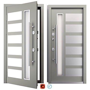 Modern Aluminum Entry Door Nova_019 3D model image 1 