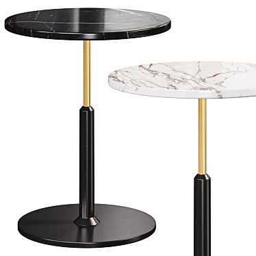 Sleek Black Round Bar Table 3D model image 1 