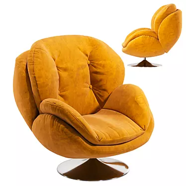 Cozy Amber Swivel Armchair 3D model image 1 