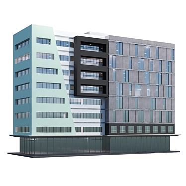 Modern Apartment Building 3D Model 3D model image 1 