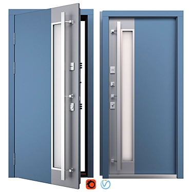 Title: Aluminum Entry Door Nova_028 3D model image 1 