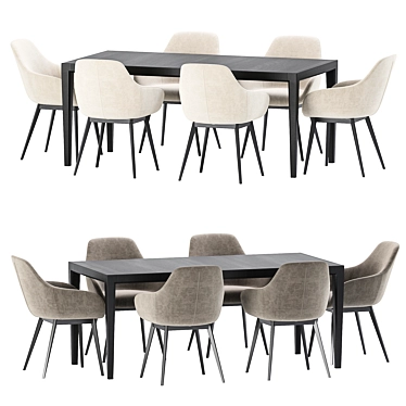 Modern Dining Set Furniture Collection 3D model image 1 