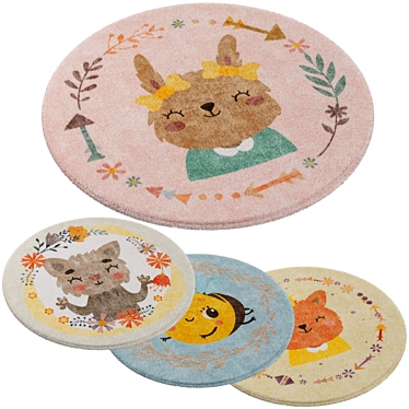 Kids Rug Set Ø950mm 3D model image 1 