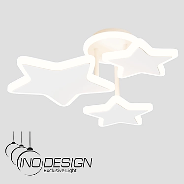 Contemporary Metal LED Ceiling Light 3D model image 1 