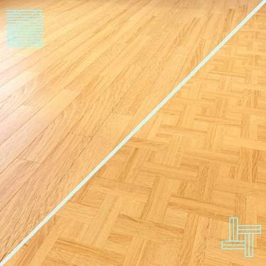 High-Quality Modular Wood Floor 3D model image 1 