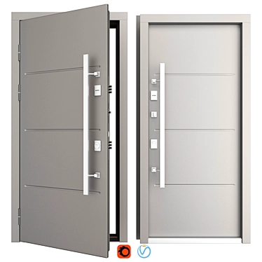 Creo_311 Aluminum Entry Door 3D model image 1 