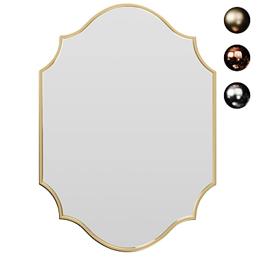 Glamorous Oval Wall Mirror Gold 3D model image 1 