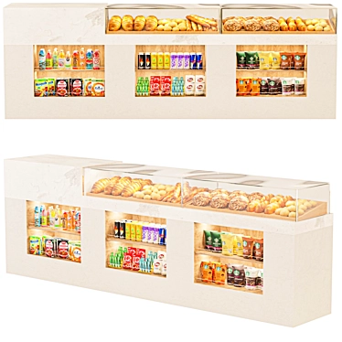 Shop Display with Food Models 3D model image 1 