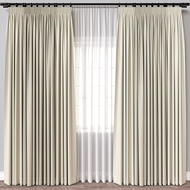 Modern Curtain Model for 3D Render 3D model image 1 