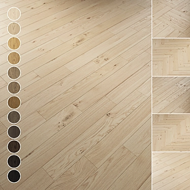 Oak Parquet Flooring Collection 3D model image 1 