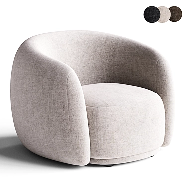 Modern Fabric Armchair Moroso Pacific 3D model image 1 