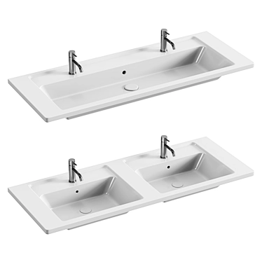 VitrA Integra Double Washbasin White 3D model image 1 